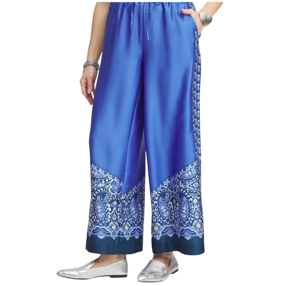 Chico’s Pull-on Paisley Drawstring Cropped Pants NWT 8-10